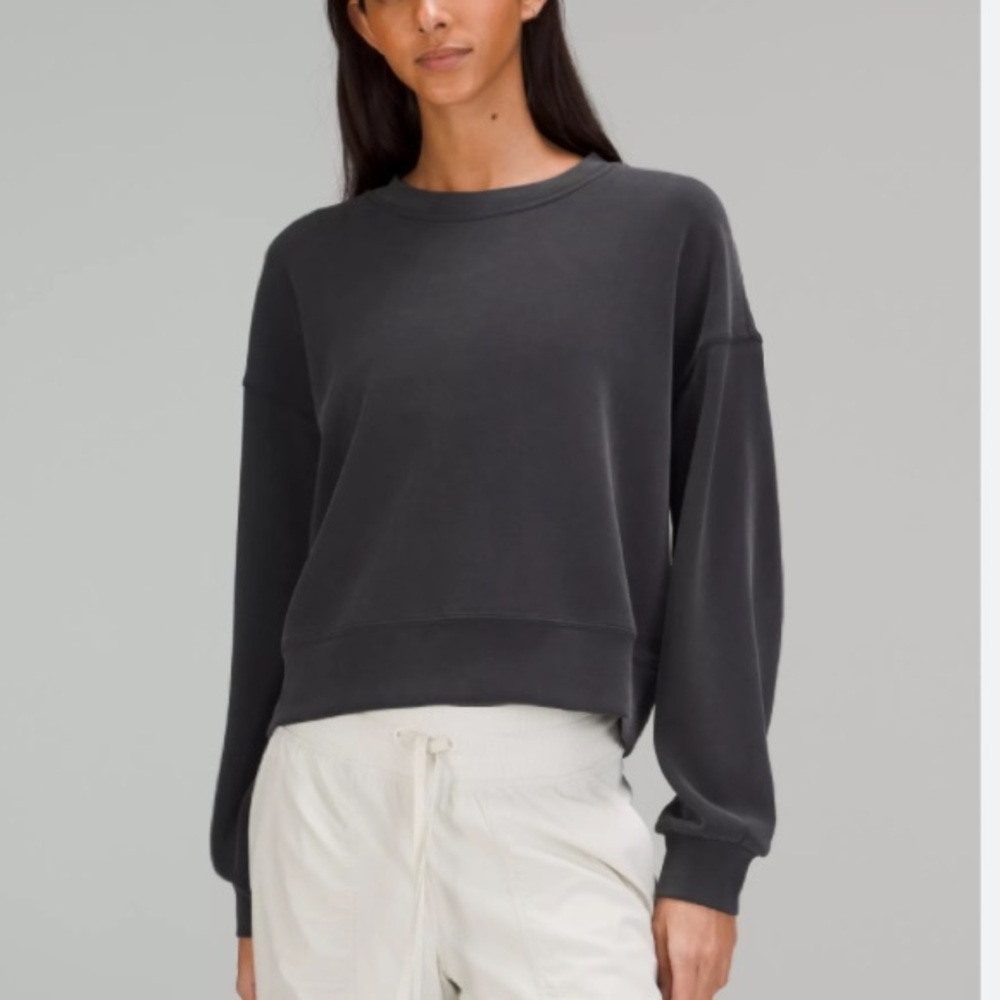 Lululemon Softstreme Perfectly Oversized cropped crew black